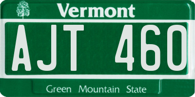 VT license plate AJT460