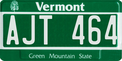 VT license plate AJT464