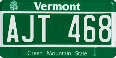 VT license plate AJT468