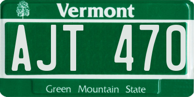 VT license plate AJT470
