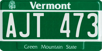 VT license plate AJT473