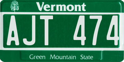VT license plate AJT474