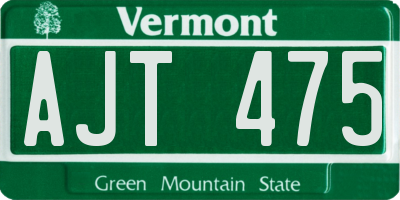 VT license plate AJT475