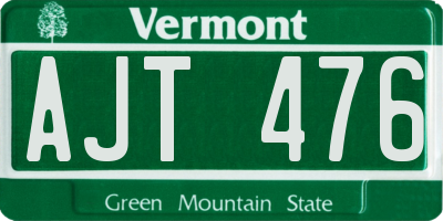 VT license plate AJT476