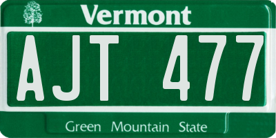 VT license plate AJT477