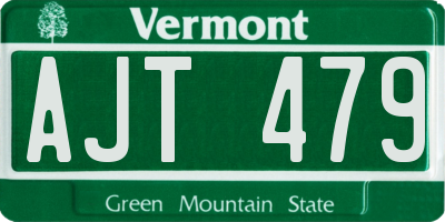 VT license plate AJT479