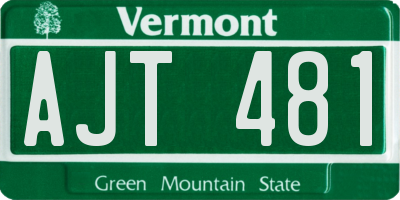 VT license plate AJT481