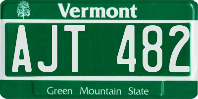 VT license plate AJT482