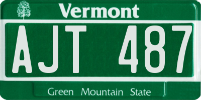 VT license plate AJT487