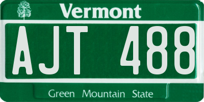 VT license plate AJT488
