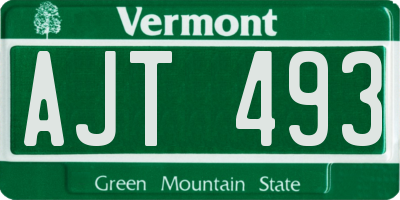 VT license plate AJT493