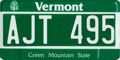 VT license plate AJT495