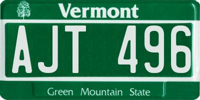 VT license plate AJT496