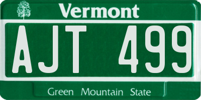 VT license plate AJT499