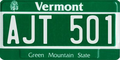 VT license plate AJT501