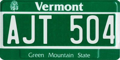 VT license plate AJT504