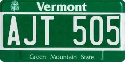 VT license plate AJT505