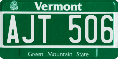 VT license plate AJT506