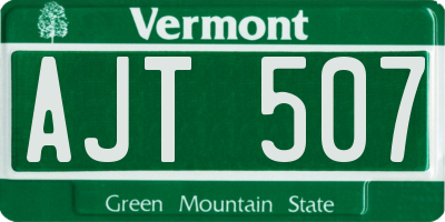 VT license plate AJT507