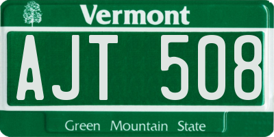 VT license plate AJT508