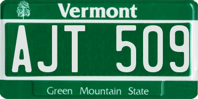 VT license plate AJT509