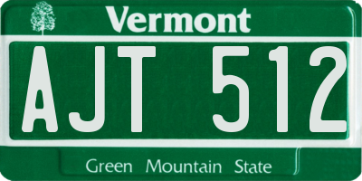 VT license plate AJT512