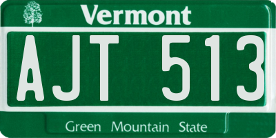 VT license plate AJT513