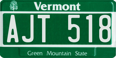 VT license plate AJT518