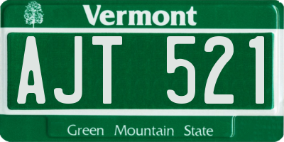 VT license plate AJT521