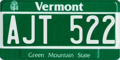 VT license plate AJT522
