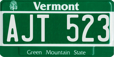 VT license plate AJT523