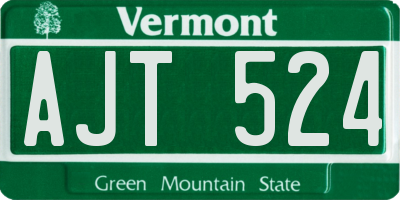 VT license plate AJT524