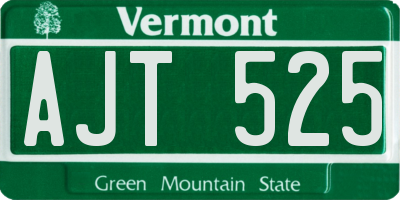 VT license plate AJT525