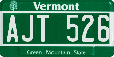 VT license plate AJT526