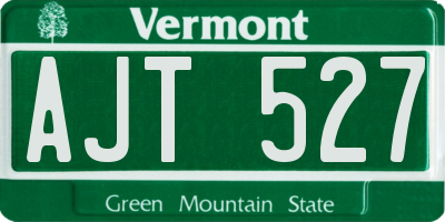 VT license plate AJT527