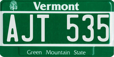 VT license plate AJT535