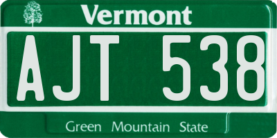VT license plate AJT538