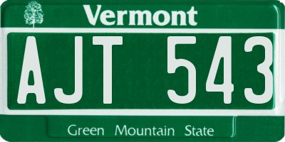 VT license plate AJT543