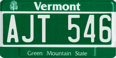 VT license plate AJT546