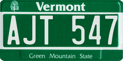 VT license plate AJT547