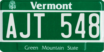 VT license plate AJT548