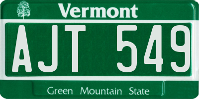 VT license plate AJT549