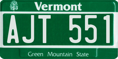 VT license plate AJT551