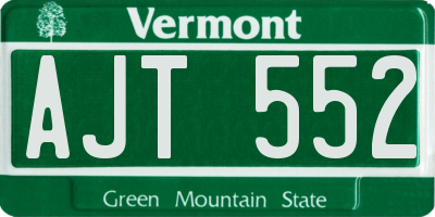 VT license plate AJT552
