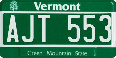 VT license plate AJT553