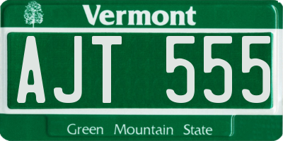 VT license plate AJT555