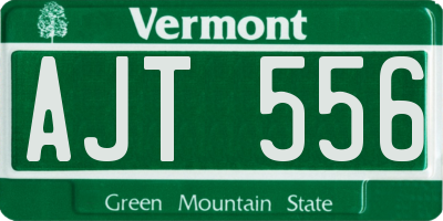 VT license plate AJT556