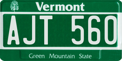 VT license plate AJT560
