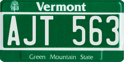 VT license plate AJT563
