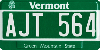 VT license plate AJT564